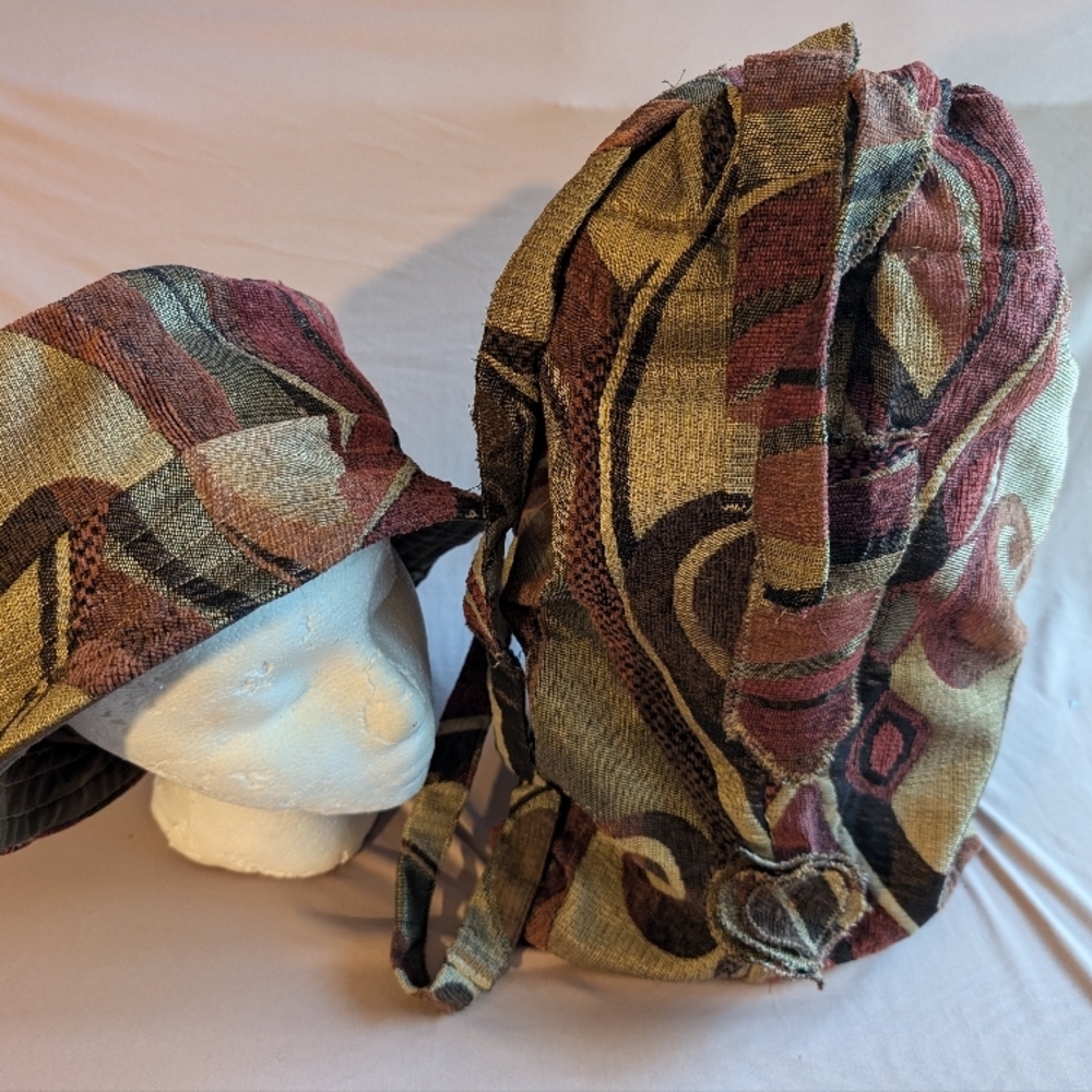 Vintage Tapestry Hat and Backpack Set